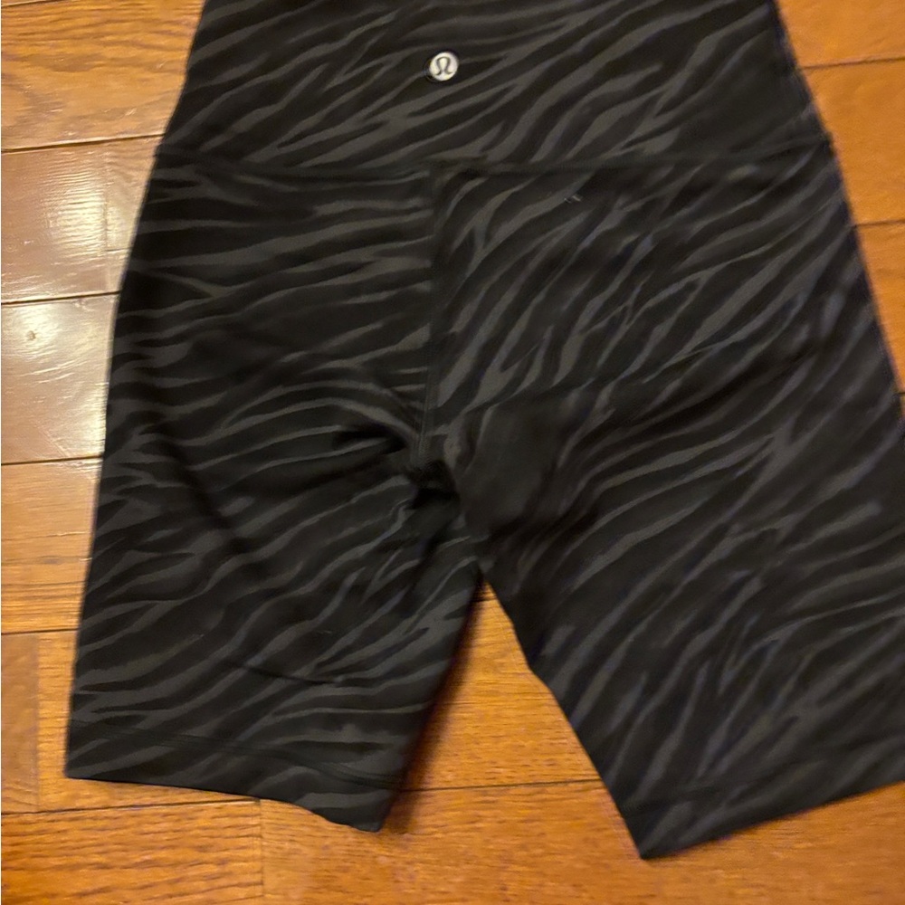 Lululemon Black Zebra Print Biker Shorts